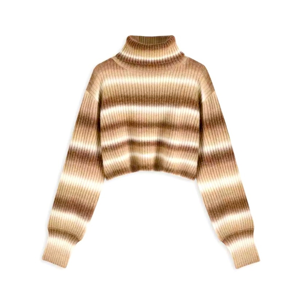 Cider camel turtleneck cropped sweater